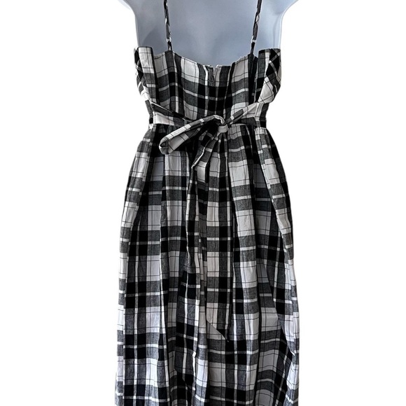 Roxy Dress Black and White Plaid Spaghetti Straps Size 8 - Picture 3 of 8